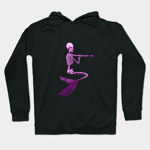 LAVENDER BATHING MERMAID SKELETON Hoodie by dcohea